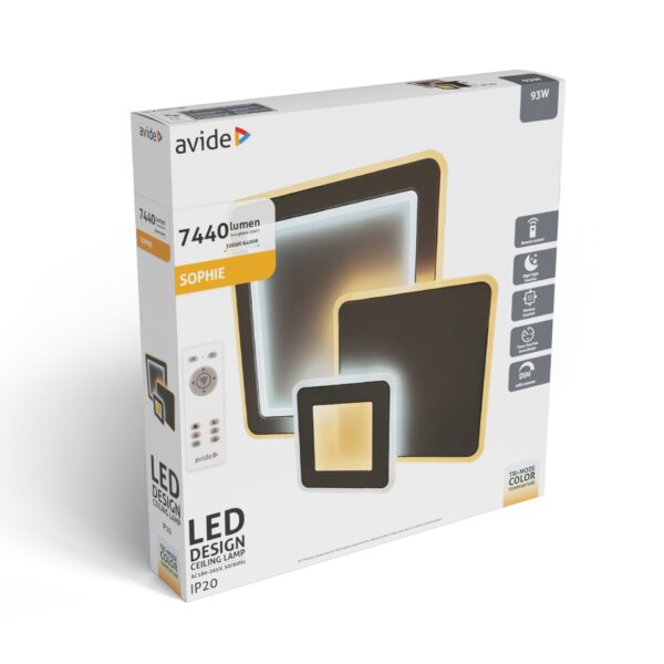 Avide Design Mennyezeti Lámpa Sophie 93W (46,5+46,5) RF Távirányítóval | BR (SKU:ADO3S-SO-2.4G) Mennyezeti Avide Design Mennyezeti Lámpa Sophie 93W (46,5+46,5) RF Távirányítóval | BR (SKU:ADO3S-SO-2.4G) Mennyezeti