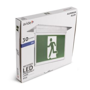 Avide Exit Fény ALU beépíthető vízszintes jelekkel IP20 | BR (SKU:AEXITL-IP20-RE) Kijáratjelző
