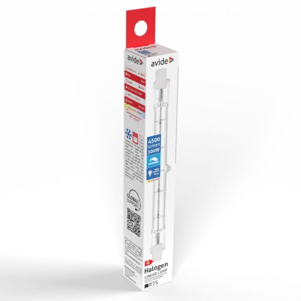 Avide Halogén lineáris R7s 8x118mm 300W 2000h 300°C | BR (SKU:AHR7WW-B300W-300) Halogén izzók Avide Halogén lineáris R7s 8x118mm 300W 2000h 300°C | BR (SKU:AHR7WW-B300W-300) Halogén izzók