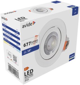 Avide LED Beépíthető Spot 38° Kerek 7W CW 6400K | BR (SKU:ALDLS38CW-R-7W) LED-es