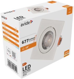Avide LED Beépíthető Spot 38° Négyzetes Szatén 5W CW 6400K | BR (SKU:ALDLS38CW-S-5W-S) LED-es