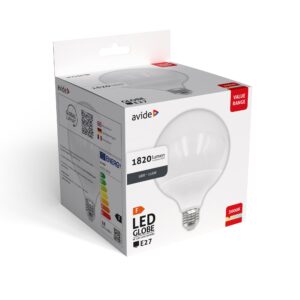 Avide Value LED G120 SMD Globe Opal E27 18W WW 3000K | BR (SKU:ALG120-E27-WW-18W) Gömb