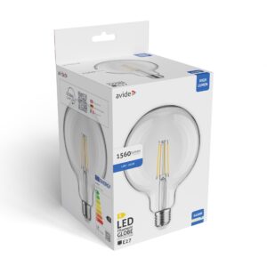 Avide Value LED G125 Filament Globe E27 12W CW 6400K | BR (SKU:ALG125F-E27-CW-12W) Speciális