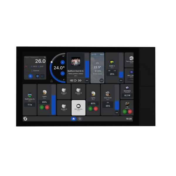 Shelly Wall Display X2i – fali vezérlőpanel és villanykapcsoló, Wi-Fi, Bluetooth, fekete Okosotthon