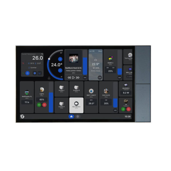 Shelly Wall Display XL Silver — 10,1″-es fali vezérlőpanel és villanykapcsoló, Wi-Fi, Bluetooth, szürke Okosotthon FG3800238071691