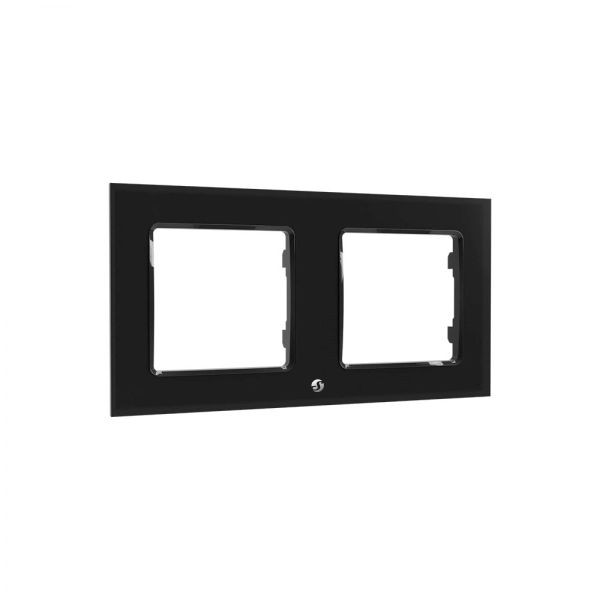Shelly Wall Switch sorolókeret, 2-es fekete üveg előlapos fali kapcsoló FG3800235266267 Shelly Wall Switch sorolókeret, 2-es fekete üveg előlapos fali kapcsoló FG3800235266267