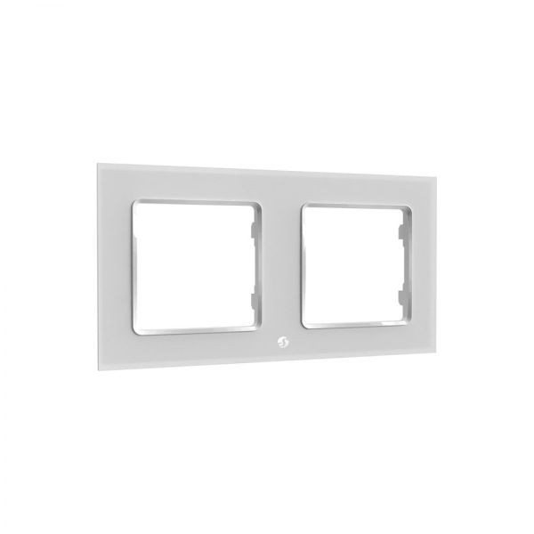 Shelly Wall Switch sorolókeret, 2-es fehér üveg előlapos fali kapcsoló FG3800235266236 Shelly Wall Switch sorolókeret, 2-es fehér üveg előlapos fali kapcsoló FG3800235266236