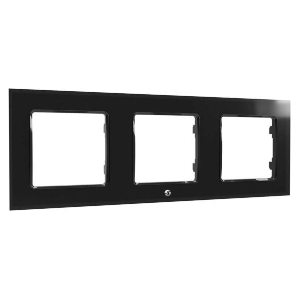 Shelly Wall Switch sorolókeret, 3-as fekete üveg előlapos fali kapcsoló FG3800235266274 Shelly Wall Switch sorolókeret, 3-as fekete üveg előlapos fali kapcsoló FG3800235266274