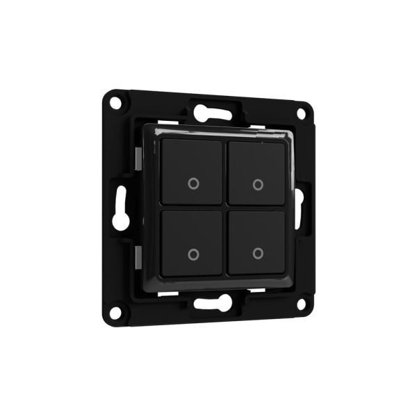 Shelly Wall Switch fali villanykapcsoló, 4 gombos fekete fali kapcsoló FG3800235266205 Shelly Wall Switch fali villanykapcsoló, 4 gombos fekete fali kapcsoló FG3800235266205