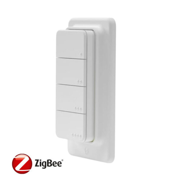 Shelly BLU RC Button 4 ZB – négy gombos távirányító, Bluetooth, Zigbee, fehér Okosotthon