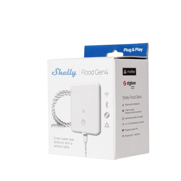 Shelly Flood Gen4 Wi-Fi / Zigbee okos vízfolyás / csőtörés érzékelő érzékelő FG3800238071714