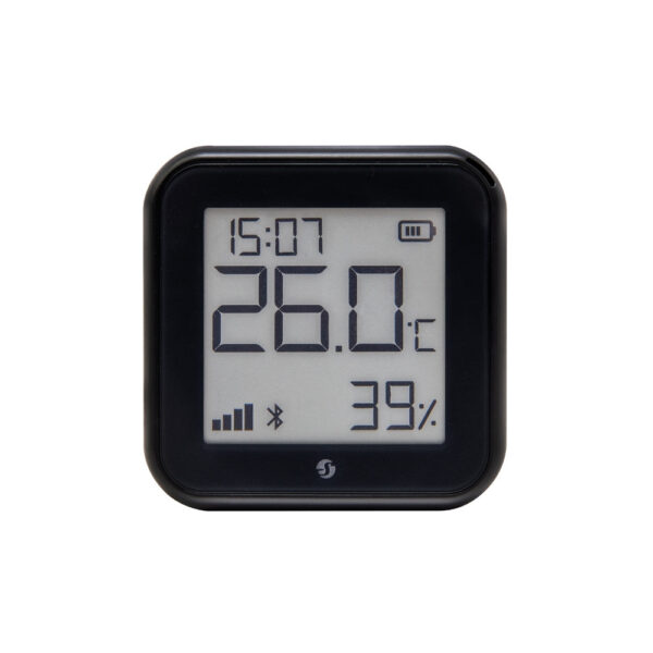 Shelly PLUS H&T GEN3 WiFi + Bluetooth páratartalom és hőmérséklet szenzor, e-papír kijelzővel (fekete) érzékelő FG3800235261545