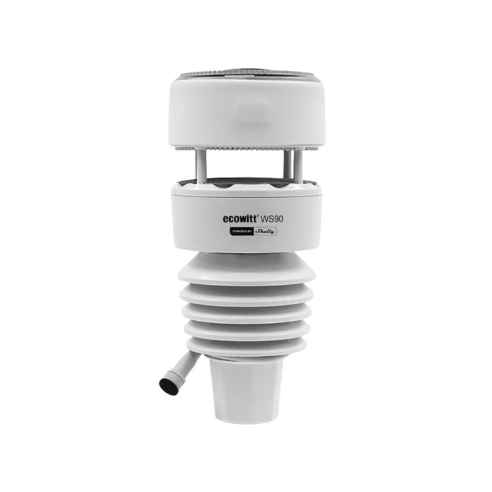 Shelly-Ecowitt WS90 7-in-1 weather station – 7 az 1-ben időjárás állomás, Bluetooth, Zigbee, fehér érzékelő Shelly-Ecowitt WS90 7-in-1 weather station – 7 az 1-ben időjárás állomás, Bluetooth, Zigbee, fehér érzékelő