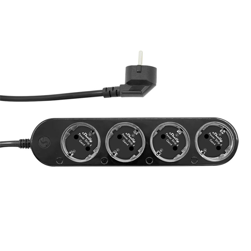Shelly Power Strip 4 Gen4 – okos konnektor elosztó négy aljzattal, fogyasztásmérős, Wi-Fi, Zigbee, Matter, fekete fogyasztásmérő|konnektor / elosztó FG3800238070564 Shelly Power Strip 4 Gen4 – okos konnektor elosztó négy aljzattal, fogyasztásmérős, Wi-Fi, Zigbee, Matter, fekete fogyasztásmérő|konnektor / elosztó FG3800238070564