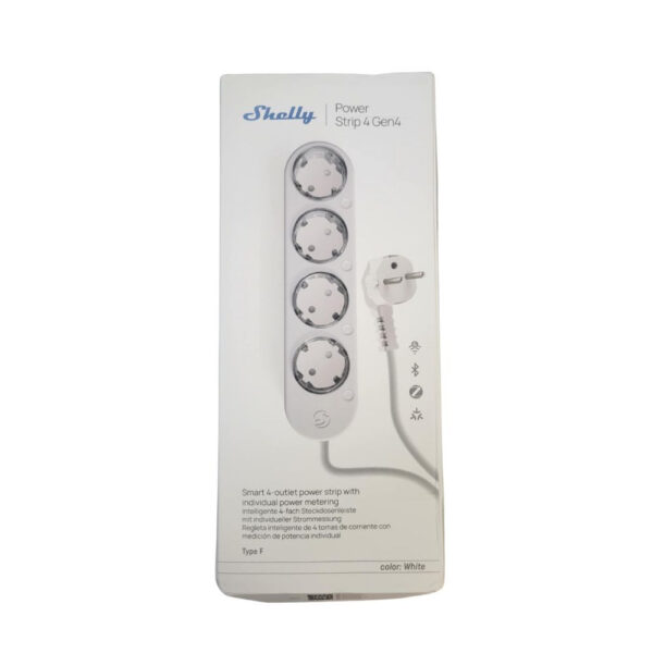Shelly Power Strip 4 Gen4 – okos konnektor elosztó négy aljzattal, fogyasztásmérős, Wi-Fi, Zigbee, Matter, fehér konnektor / elosztó|fogyasztásmérő FG3800238070564 Shelly Power Strip 4 Gen4 – okos konnektor elosztó négy aljzattal, fogyasztásmérős, Wi-Fi, Zigbee, Matter, fehér konnektor / elosztó|fogyasztásmérő FG3800238070564