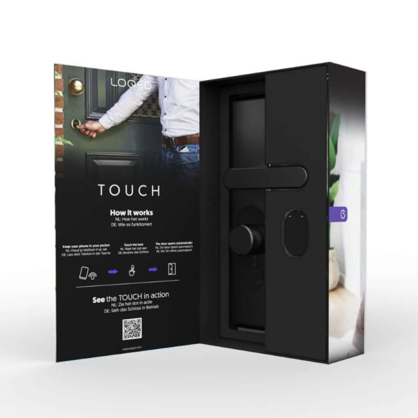 Shelly LOQED érintős okos Wi-Fi + Bluetooth zár, fekete okos zár FG8719326820194