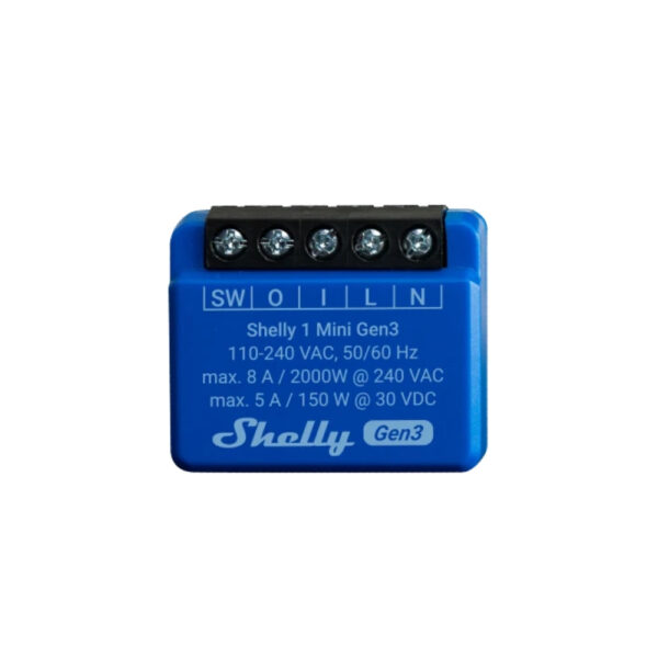 Shelly 1 Mini GEN3, egy áramkörös WiFi + Bluetooth okosrelé kapcsolórelé|garázskapu vezérlés FG3800235261576 Shelly 1 Mini GEN3, egy áramkörös WiFi + Bluetooth okosrelé kapcsolórelé|garázskapu vezérlés FG3800235261576