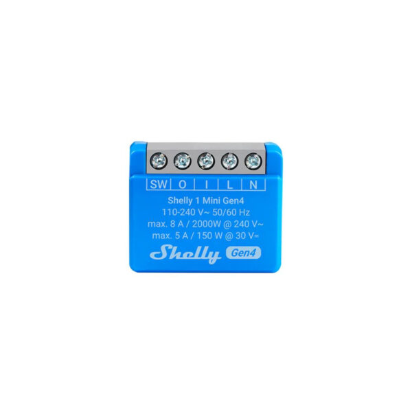 Shelly 1 Mini GEN4 egy áramkörös Wi-Fi + Bluetooth / Zigbee 3.0 multi-protokoll okosrelé, Matter kompatibilis (8A) kapcsolórelé|garázskapu vezérlés FG3800238070786 Shelly 1 Mini GEN4 egy áramkörös Wi-Fi + Bluetooth / Zigbee 3.0 multi-protokoll okosrelé, Matter kompatibilis (8A) kapcsolórelé|garázskapu vezérlés FG3800238070786