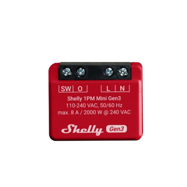 Shelly 1PM Mini Gen3, Wi-Fi + Bluetooth okosrelé, áramfogyasztás-méréssel kapcsolórelé|fogyasztásmérő FG3800235261590 Shelly 1PM Mini Gen3, Wi-Fi + Bluetooth okosrelé, áramfogyasztás-méréssel kapcsolórelé|fogyasztásmérő FG3800235261590