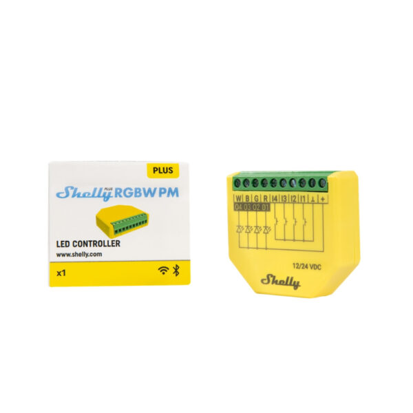 Shelly PLUS RGBW PM – Wi-Fi + Bluetooth RGBW LED szalag okosvezérlés LED vezérlő|fényerőszabályzó FG3800235265635 Shelly PLUS RGBW PM – Wi-Fi + Bluetooth RGBW LED szalag okosvezérlés LED vezérlő|fényerőszabályzó FG3800235265635