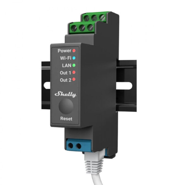 Shelly PRO 2 DIN-sínre szerelhető, 2 áramkörös, WiFi + Ethernet + Bluetooth modul, feszültségmentes kapcsolásra is kapcsolórelé|garázskapu vezérlés FG3800235268025 Shelly PRO 2 DIN-sínre szerelhető, 2 áramkörös, WiFi + Ethernet + Bluetooth modul, feszültségmentes kapcsolásra is kapcsolórelé|garázskapu vezérlés FG3800235268025