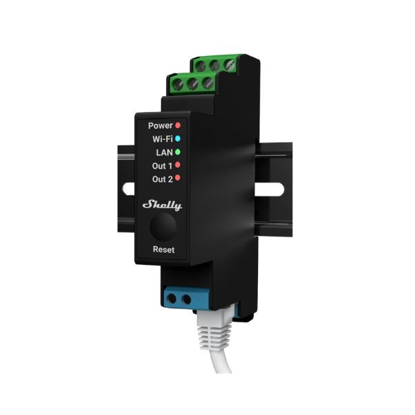Shelly PRO 2PM DIN-sínre szerelhető, WiFi + Ethernet + Bluetooth modul, fogyasztás-méréssel, redőnyvezérlési üzemmóddal kapcsolórelé|redőnyvezérlés|fogyasztásmérő FG3800235268032 Shelly PRO 2PM DIN-sínre szerelhető, WiFi + Ethernet + Bluetooth modul, fogyasztás-méréssel, redőnyvezérlési üzemmóddal kapcsolórelé|redőnyvezérlés|fogyasztásmérő FG3800235268032