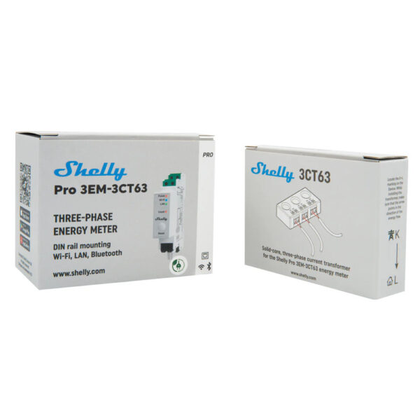 Shelly PRO 3EM 3CT63 okos Wi-Fi + Ethernet háromfázisú fogyasztásmérő, DIN-sínre fogyasztásmérő FG3800235268193 Shelly PRO 3EM 3CT63 okos Wi-Fi + Ethernet háromfázisú fogyasztásmérő, DIN-sínre fogyasztásmérő FG3800235268193