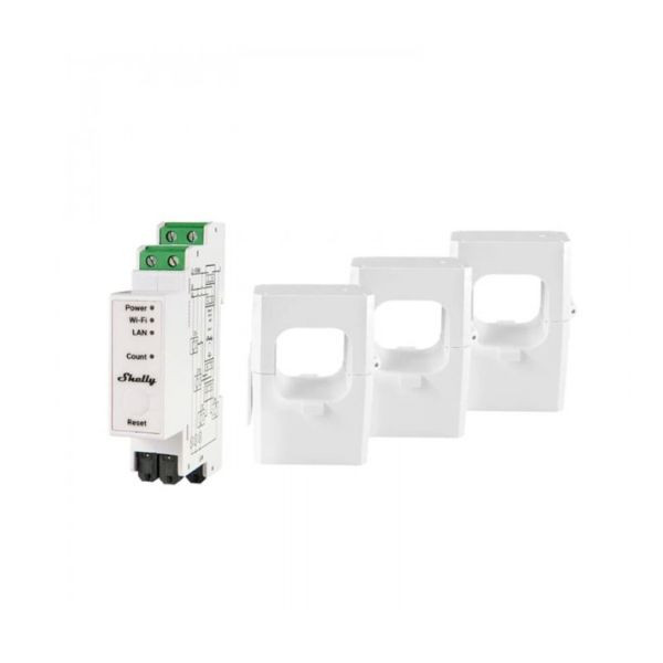 Shelly PRO 3EM-400A három fázisú, nagy teljesítményű professzionális Wi-Fi + Ethernet fogyasztásmérő, 3x400A áramváltós fogyasztásmérő FG3800235268117 Shelly PRO 3EM-400A három fázisú, nagy teljesítményű professzionális Wi-Fi + Ethernet fogyasztásmérő, 3x400A áramváltós fogyasztásmérő FG3800235268117