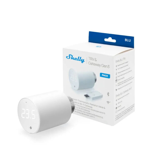 Shelly BLU TRV okos Bluetooth / Zigbee radiátor termoszelep (1 db) + Wi-Fi-Bluetooth átjáró Okosotthon FG3800235264980 Shelly BLU TRV okos Bluetooth / Zigbee radiátor termoszelep (1 db) + Wi-Fi-Bluetooth átjáró Okosotthon FG3800235264980
