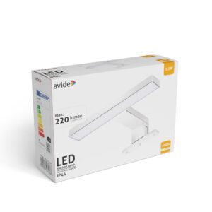 Avide LED Tükörvilágító Lámpa Szögletes Króm Műanyag 180mm NW 4000K 3.5W IP44 | BR (SKU:ALML-B18-C-3.5W) Tükörvilágító