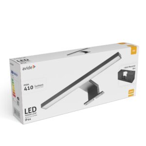 Avide LED Tükörvilágító Lámpa Szögletes Króm Műanyag 600mm NW 4000K 8W IP44 | BR (SKU:ALML-B60-AC-8W) Tükörvilágító