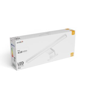 Avide LED Tükörvilágító Lámpa Szögletes Króm Műanyag 300mm NW 4000K 5W IP44 | BR (SKU:ALML-B30-C-5W) Tükörvilágító
