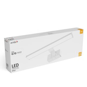 Avide LED Tükörvilágító Lámpa Szögletes Króm Alu 400mm NW 4000K 8W IP44 | BR (SKU:ALML-B40-AC-8W)
