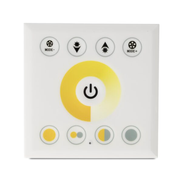 Avide 2 zónás érintőpaneles vezérlő, CCT LED szalaghoz, 2.4G, 5V-24V fehér | BR (SKU:ALSA-24V-CCTTP-2Z-W) Egyéb