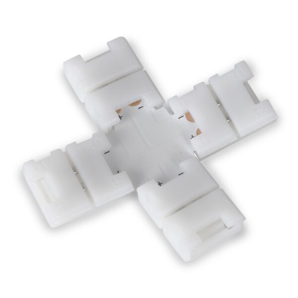 Avide LED Szalag 12-24V X elosztó elem, forr.mentes, fehér-2eres, 8mm (10 db-os csom.) | BR (SKU:ALSA-BXC-2P-2835-8MM-10) Egyszínű