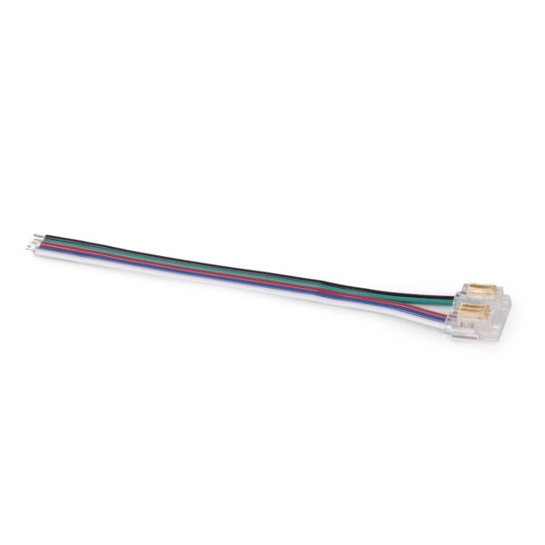 Avide C-LED Szalag 12-24V csatlakozó, forr.mentes, RGB+W-5 eres, 12mm/100mm (10 db-os csom.) | BR (SKU:ALSA-C10-5P-COB-12MM-10) RGB+W