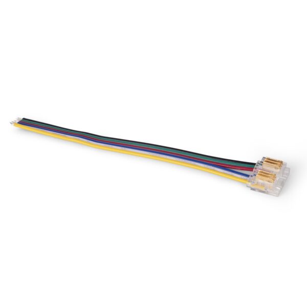 Avide C-LED Szalag 12-24V csatlakozó, forr.mentes, RGB+CCT-6 eres, 12mm/100mm (10 db-os csom.) | BR (SKU:ALSA-C10-6P-COB-12MM-10) RGB+CCT