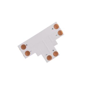 Avide LED szalag kiegészítő – Forrasztásmentes T csatlakozó, alkalmas SMD 2835/3528 szalaghoz, 8MM – egyszínű (10 darabos csomag) | BR (SKU:ALSA-TC-2P-2835-10) Egyszínű