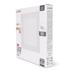 Avide LED Beépíthető Négyzetes Mennyezeti Lámpa ALU 12W CCT IP44/IP20 | BR (SKU:AMRPCCT-S-12W-ALU44) Négyzetes
