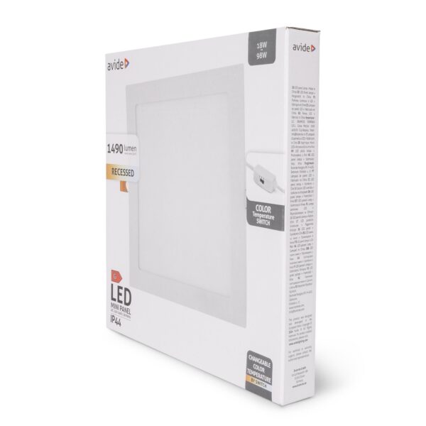 Avide LED Beépíthető Négyzetes Mennyezeti Lámpa ALU 18W CCT IP44/IP20 | BR (SKU:AMRPCCT-S-18W-ALU44) Egyéb