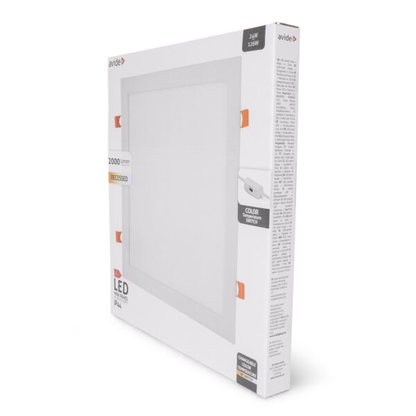 Avide LED Beépíthető Négyzetes Mennyezeti Lámpa ALU 24W CCT IP44/IP20 | BR (SKU:AMRPCCT-S-24W-ALU44) Négyzetes