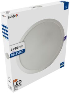 Avide LED Beépíthető Kerek Mennyezeti Lámpa Műanyag 24W CW 6400K | BR (SKU:AMRPCW-R-24W-PC) Kerek