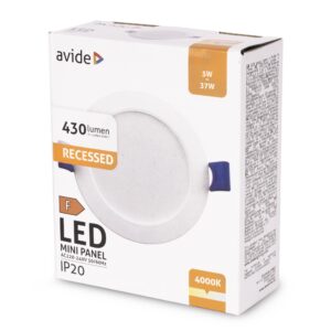 Avide LED Beépíthető Kerek Mennyezeti Lámpa Műanyag 5W NW 4000K | BR (SKU:AMRPNW-R-5W-PC) Kerek