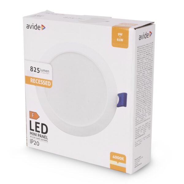 Avide LED Beépíthető Kerek Mennyezeti Lámpa Műanyag 9W NW 4000K | BR (SKU:AMRPNW-R-9W-PC) Kerek