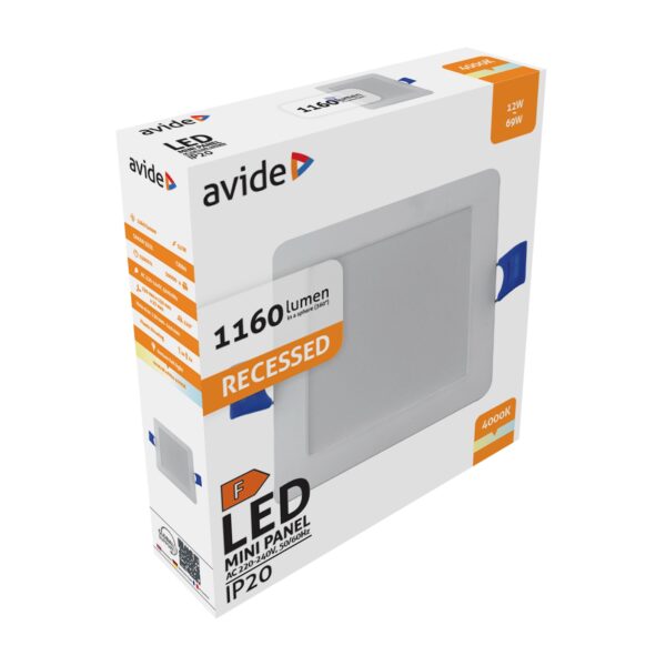 Avide LED Beépíthető Négyzetes Mennyezeti Lámpa Műanyag 12W NW 4000K | BR (SKU:AMRPNW-S-12W-PC) Négyzetes Avide LED Beépíthető Négyzetes Mennyezeti Lámpa Műanyag 12W NW 4000K | BR (SKU:AMRPNW-S-12W-PC) Négyzetes