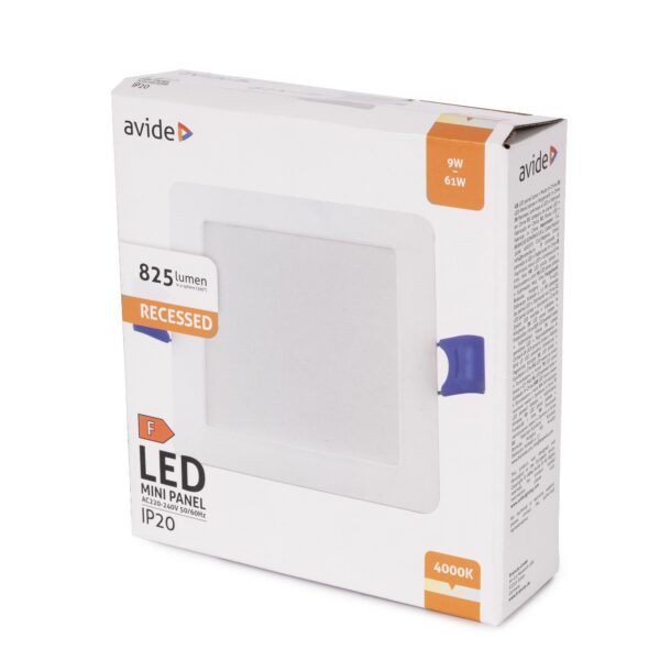 Avide LED Beépíthető Négyzetes Mennyezeti Lámpa Műanyag 9W NW 4000K | BR (SKU:AMRPNW-S-9W-PC) Négyzetes