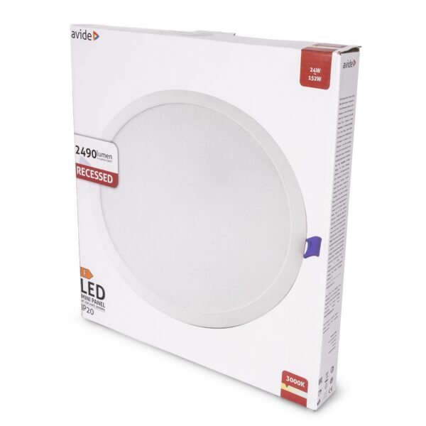 Avide LED Beépíthető Kerek Mennyezeti Lámpa Műanyag 24W WW 3000K | BR (SKU:AMRPWW-R-24W-PC) Egyéb