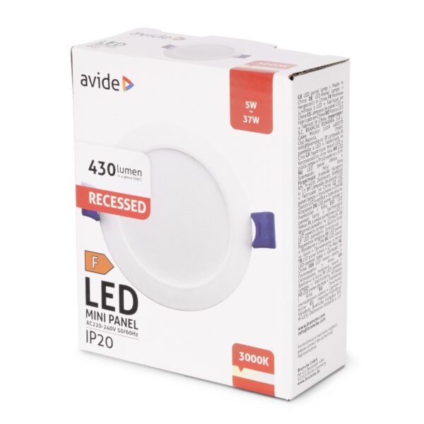 Avide LED Beépíthető Kerek Mennyezeti Lámpa Műanyag 5W WW 3000K | BR (SKU:AMRPWW-R-5W-PC) Kerek Avide LED Beépíthető Kerek Mennyezeti Lámpa Műanyag 5W WW 3000K | BR (SKU:AMRPWW-R-5W-PC) Kerek