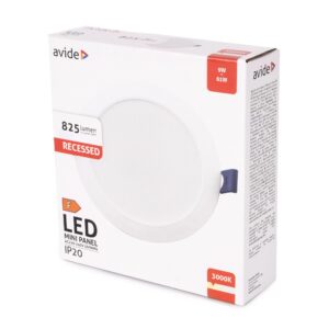 Avide LED Beépíthető Kerek Mennyezeti Lámpa Műanyag 9W WW 3000K | BR (SKU:AMRPWW-R-9W-PC) Kerek
