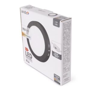 Avide LED Falra Szerelhető Kerek Mennyezeti Lámpa ALU 12W CCT IP44/IP20 Fekete | BR (SKU:AMSMPCCT-R-12W-ALU44-B) Kerek
